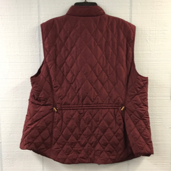Croft Barrow Quilted Puffer Vest Size XL Burgundy - Picture 5 of 5